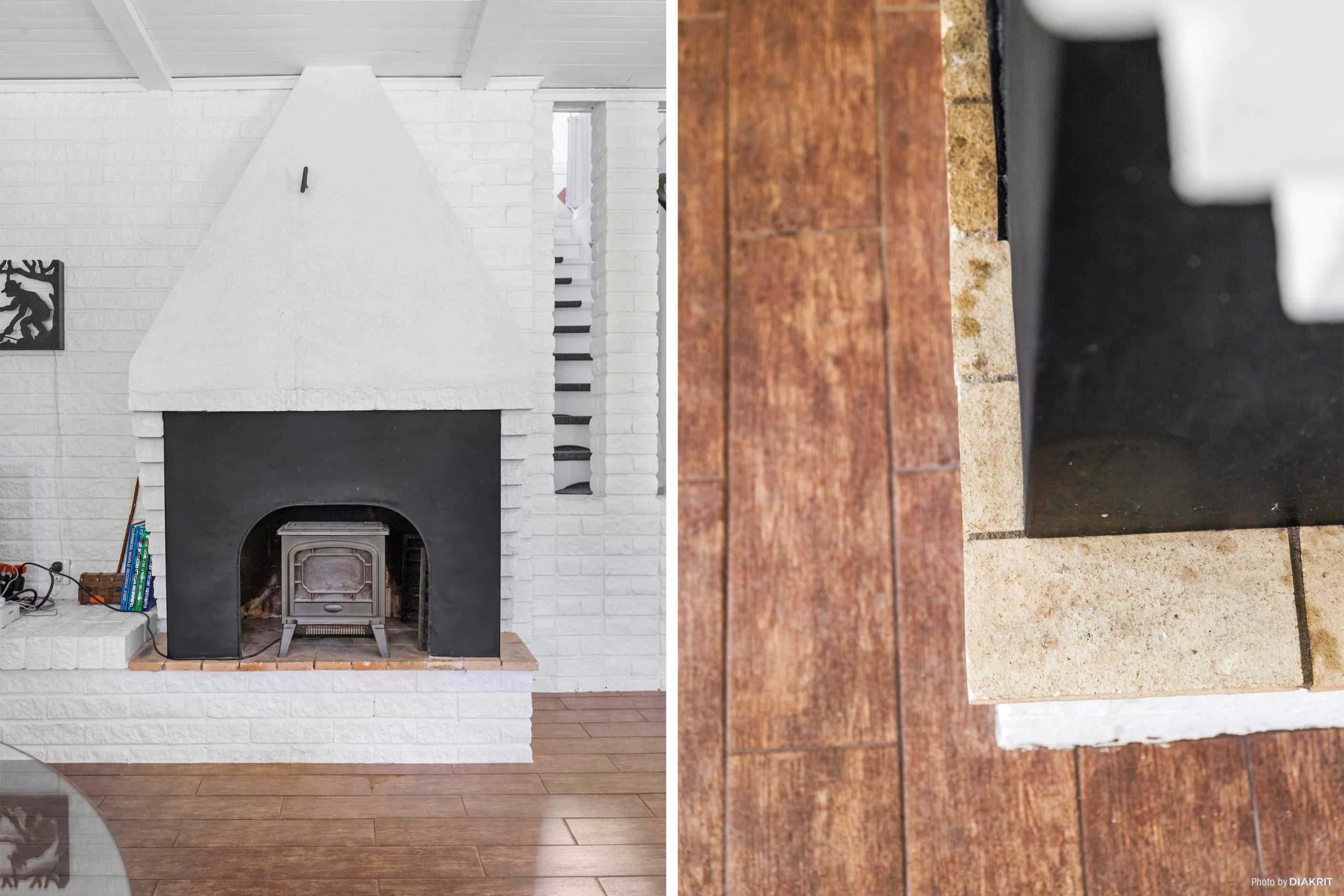 Öppen spis med kamin