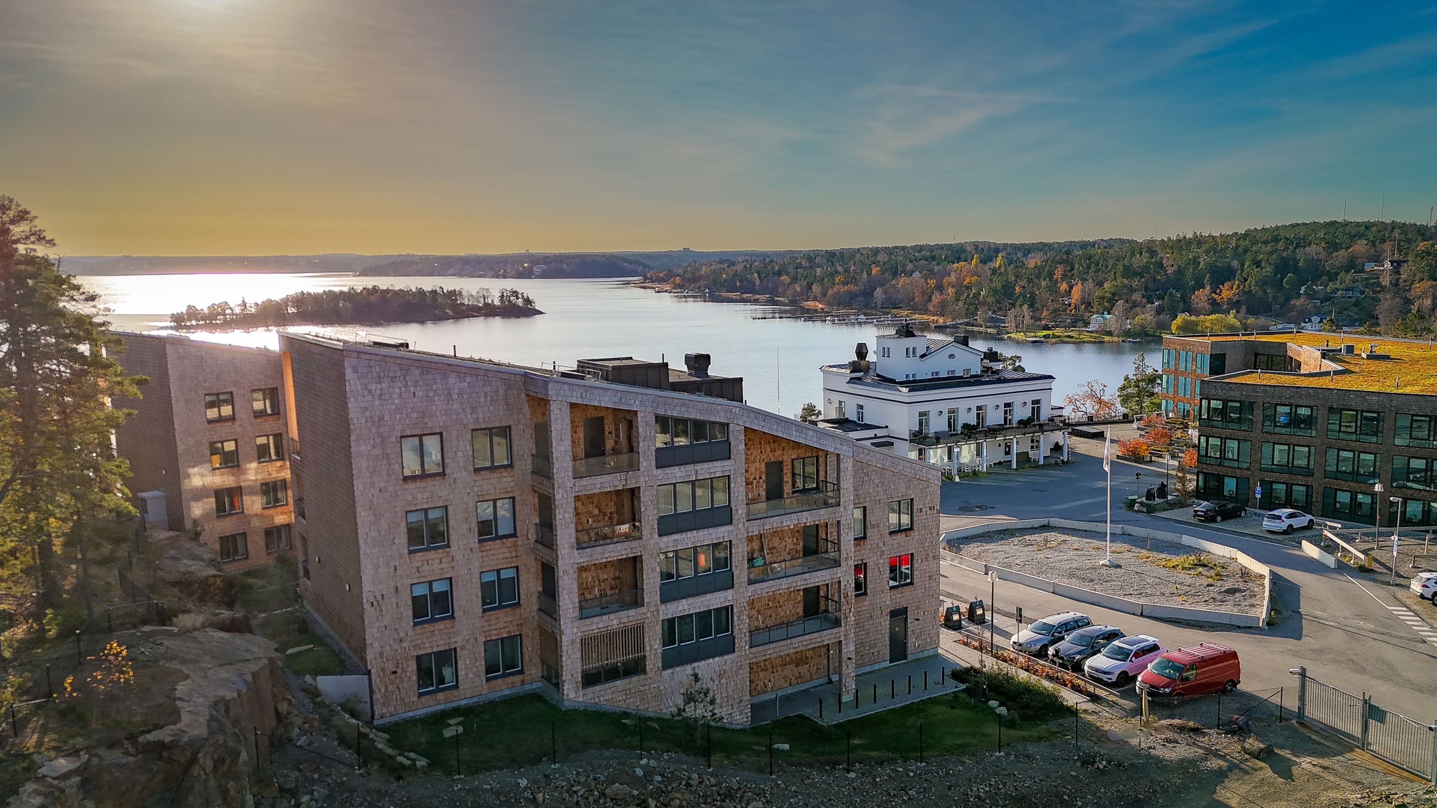 Drönarfoto över området