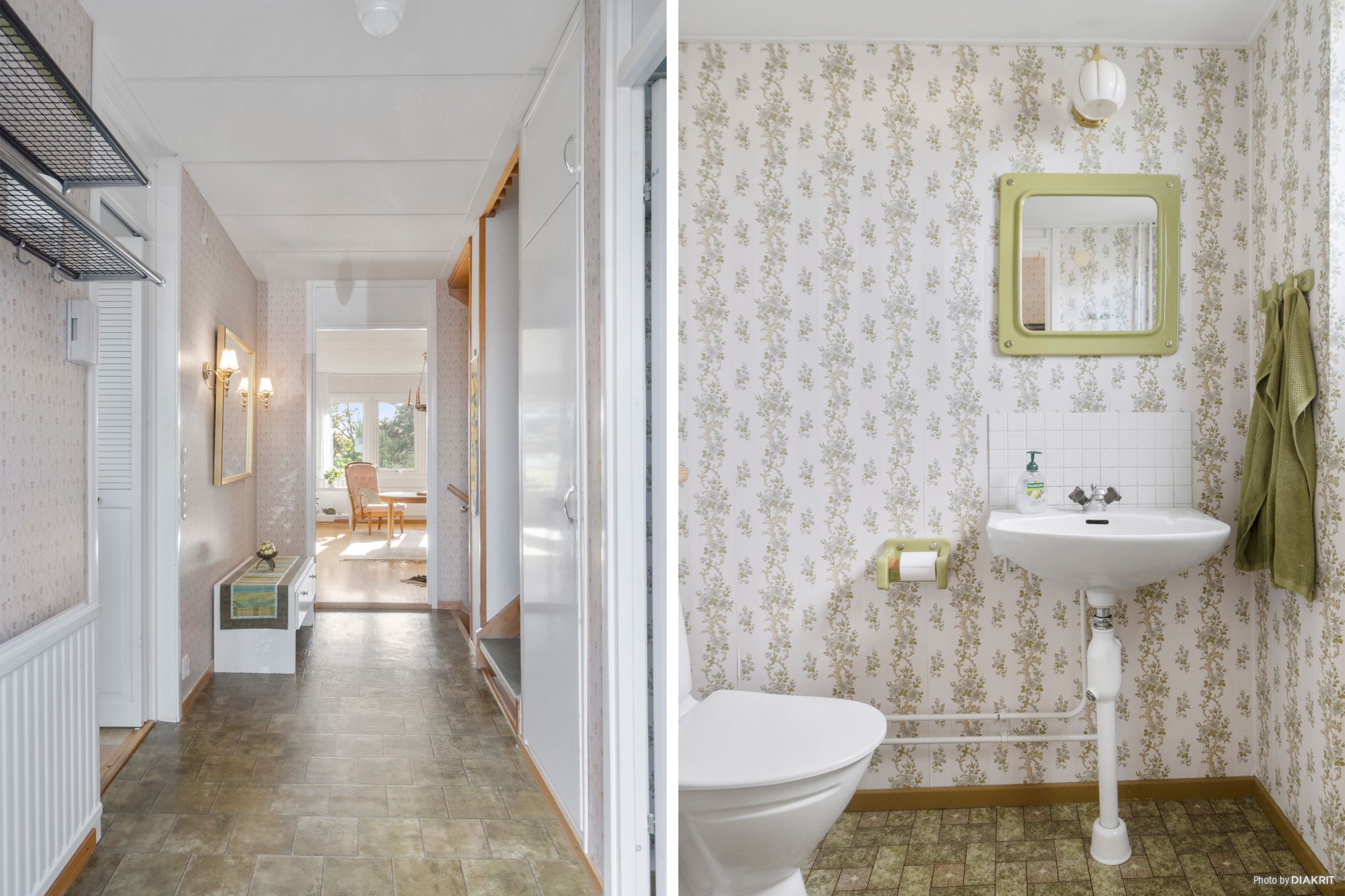 Hall och wc på entréplan