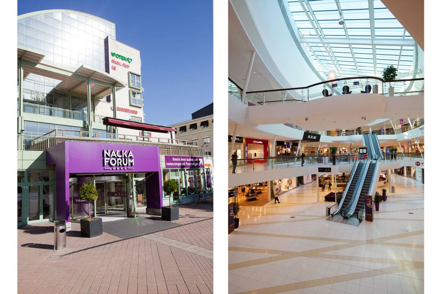 Nacka Forum, med all sin shopping och service, ligger på nära gångavstånd