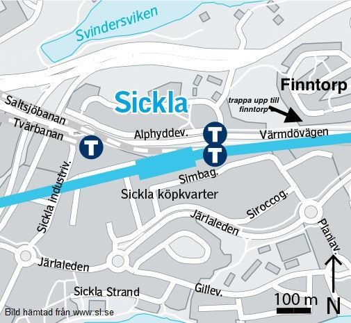 Framtida planerade T-baneuppgångar (bild från www.sl.se)