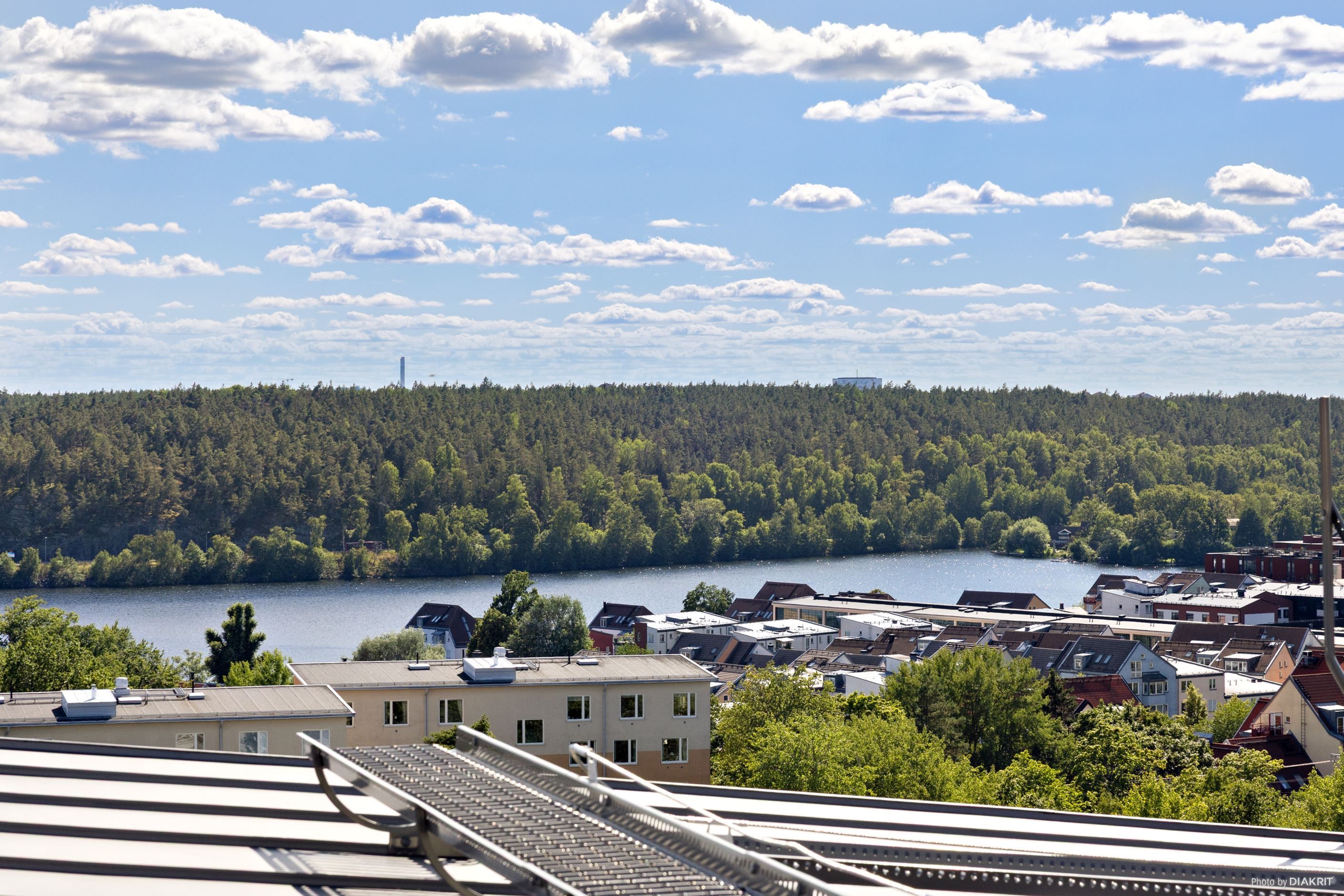 Utsikt från föreningens gemensamma takterrass