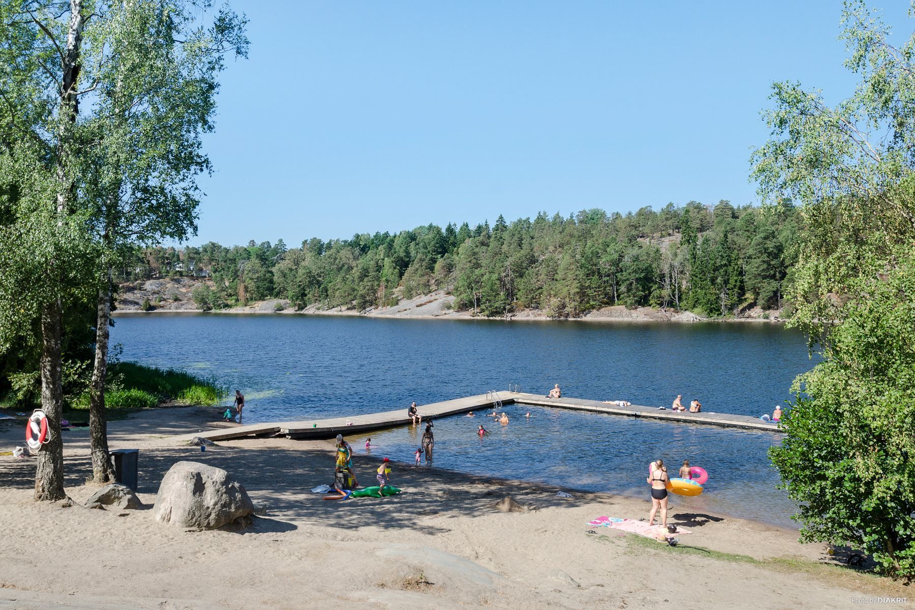 Underbara bad i närbelägna Glasbruksjön
