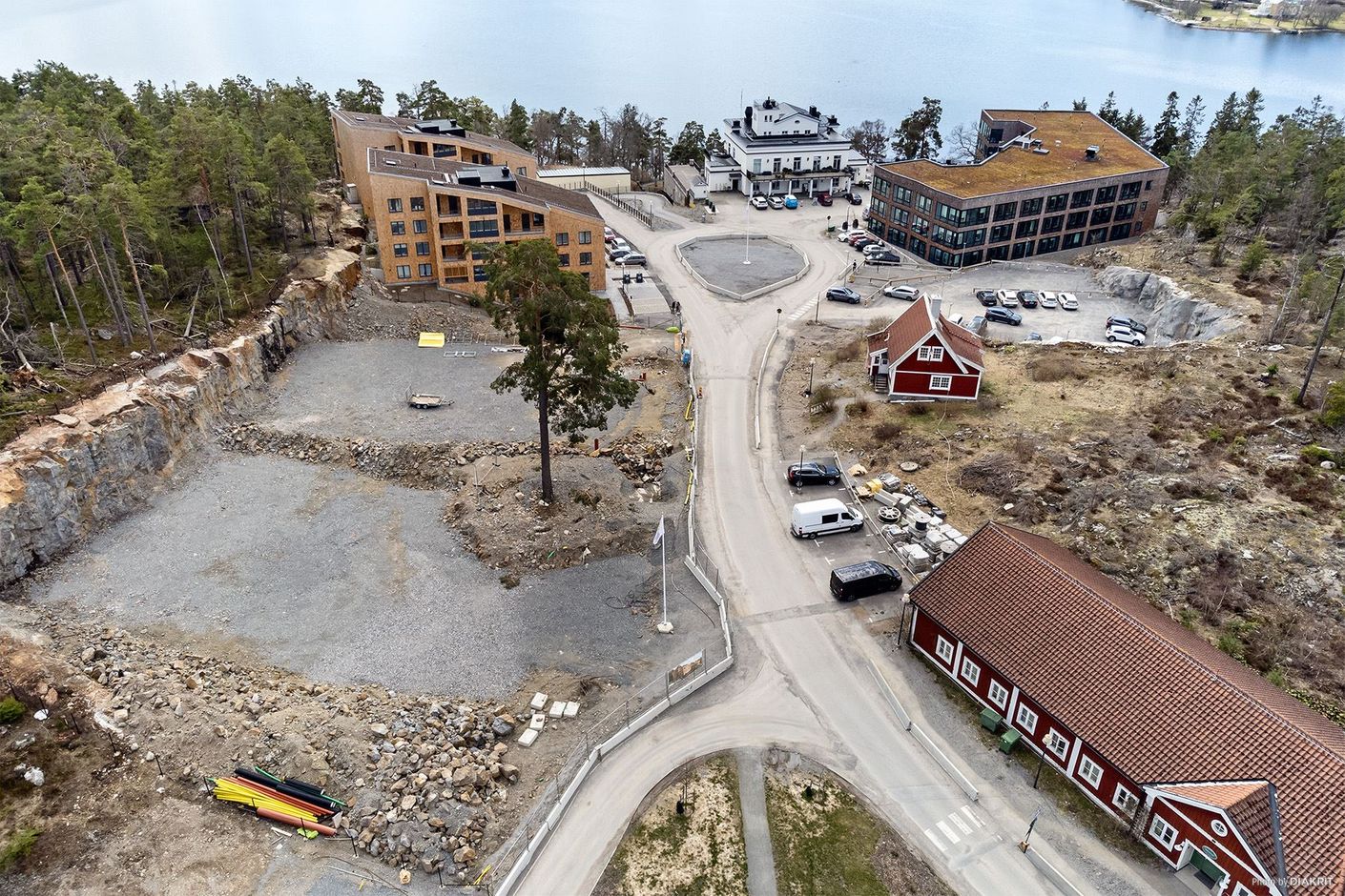 Flygfoto byggplats