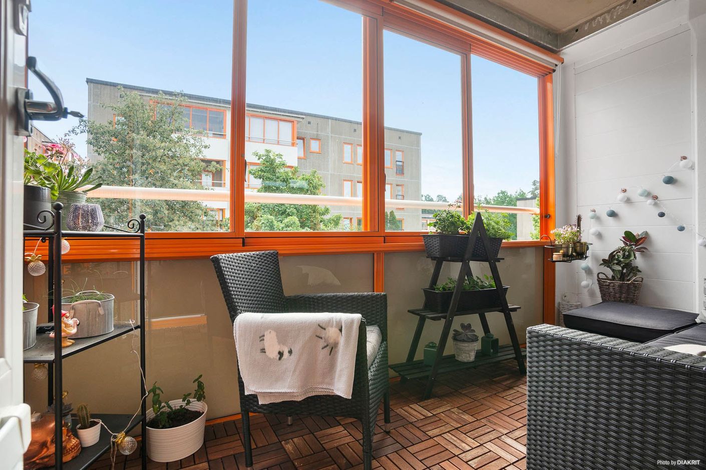 Stor inglasad balkong