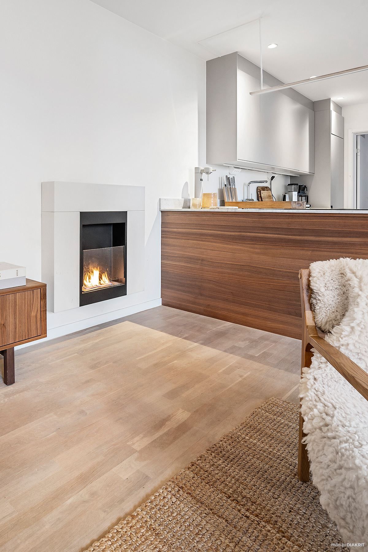 Kamin i vardagsrummet