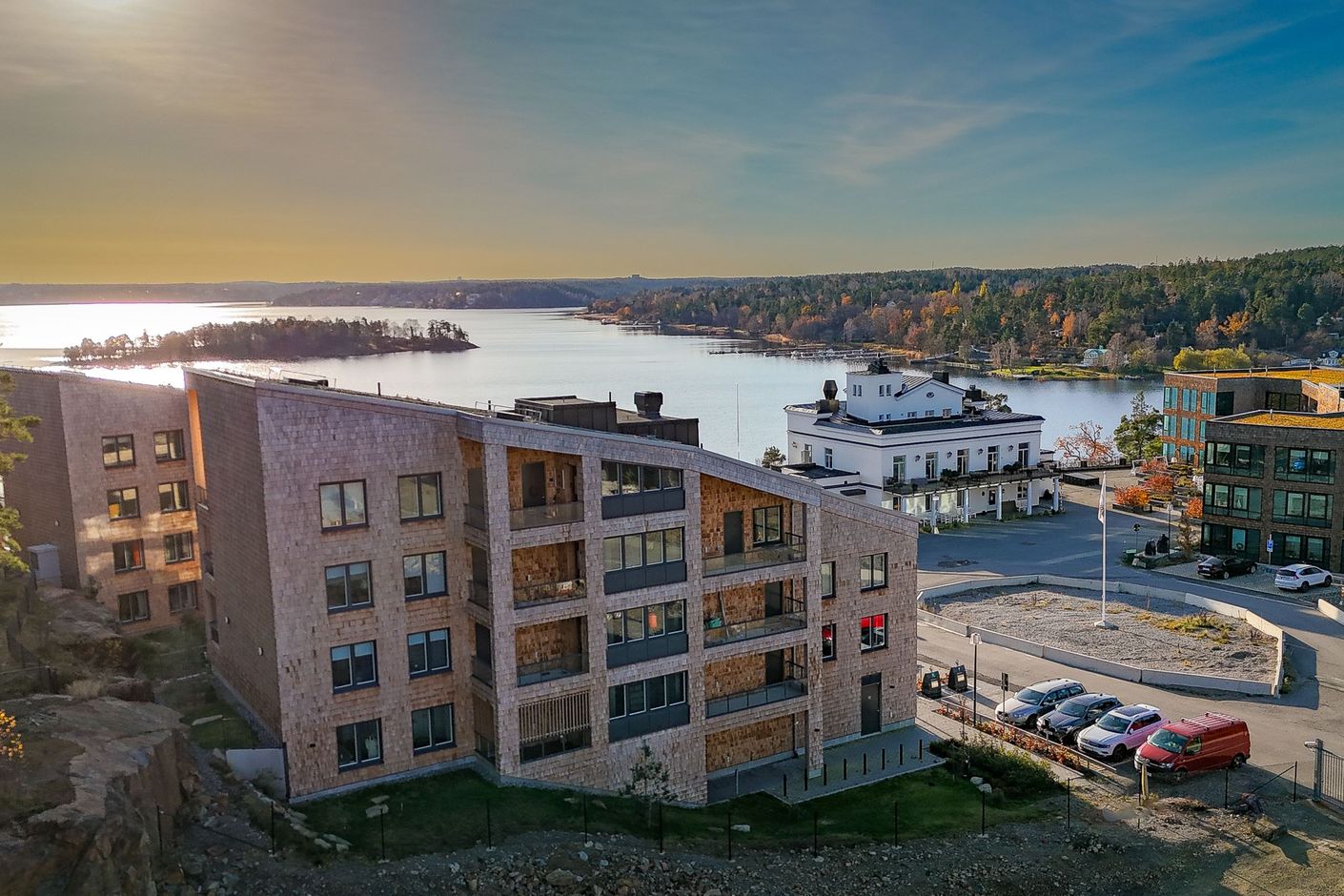 Drönarbild över området