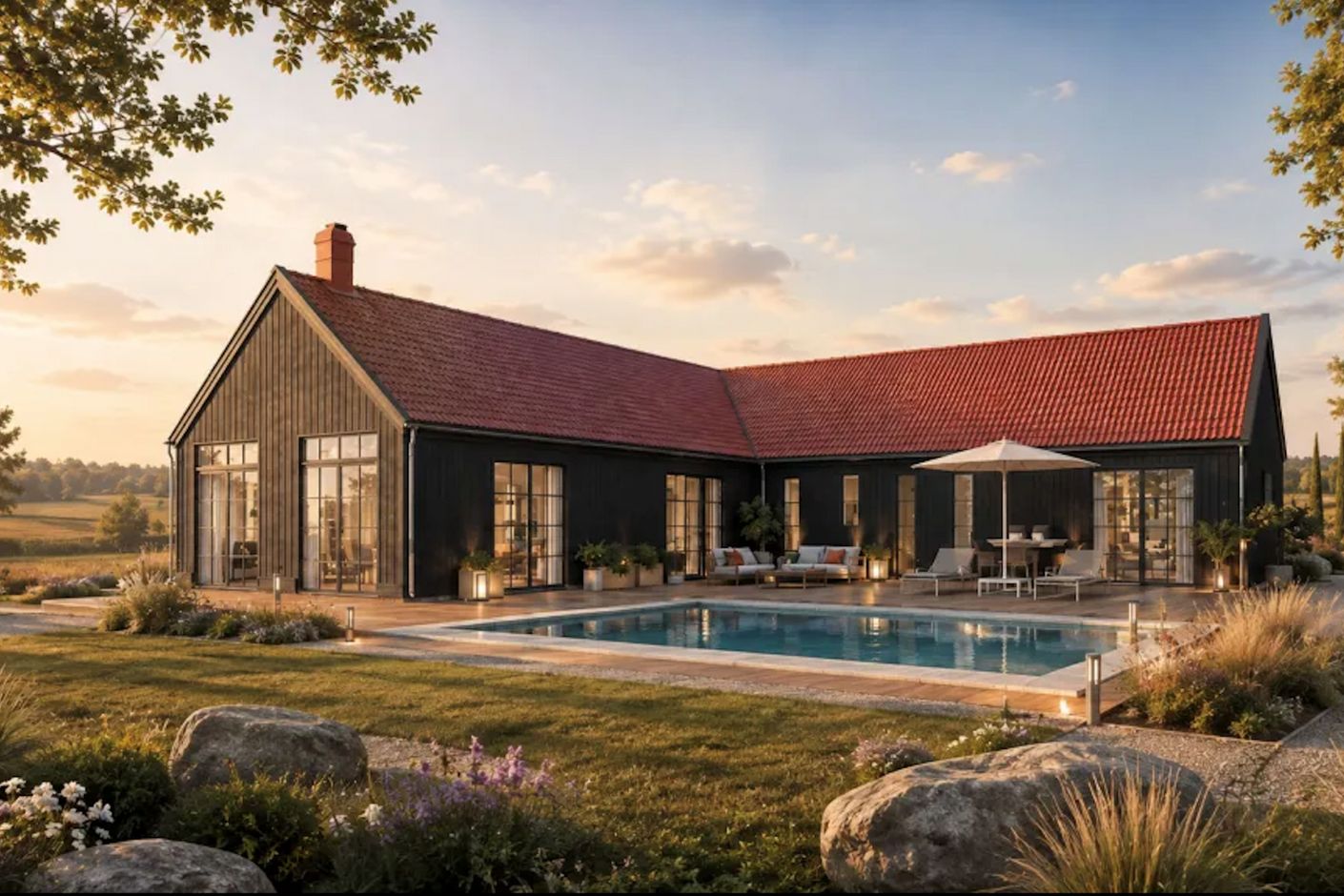 Renderad bild av exempelhus