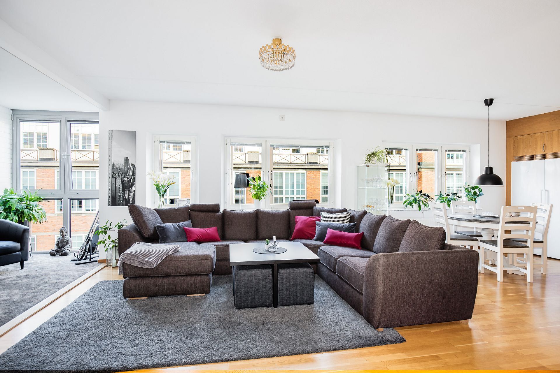 Öppen planlösning för det sociala umgänget