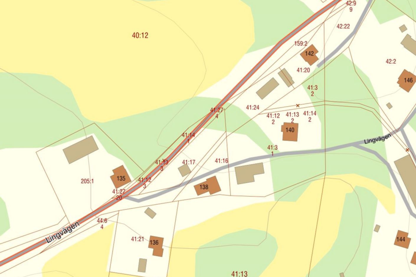 Fastighetskarta Falun Linghed 41 14