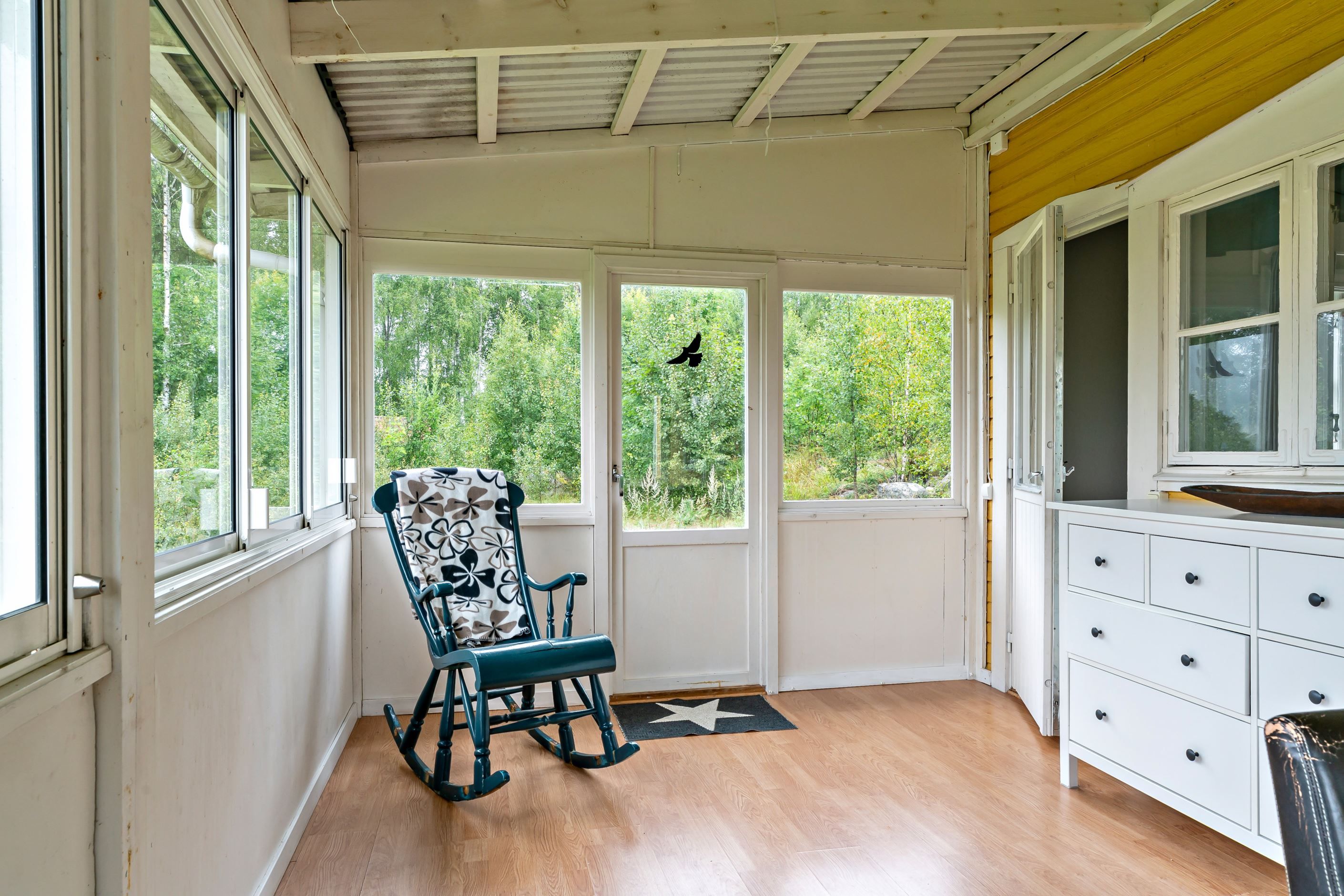 Inglasat allrum, perfekt för kyliga kvällar